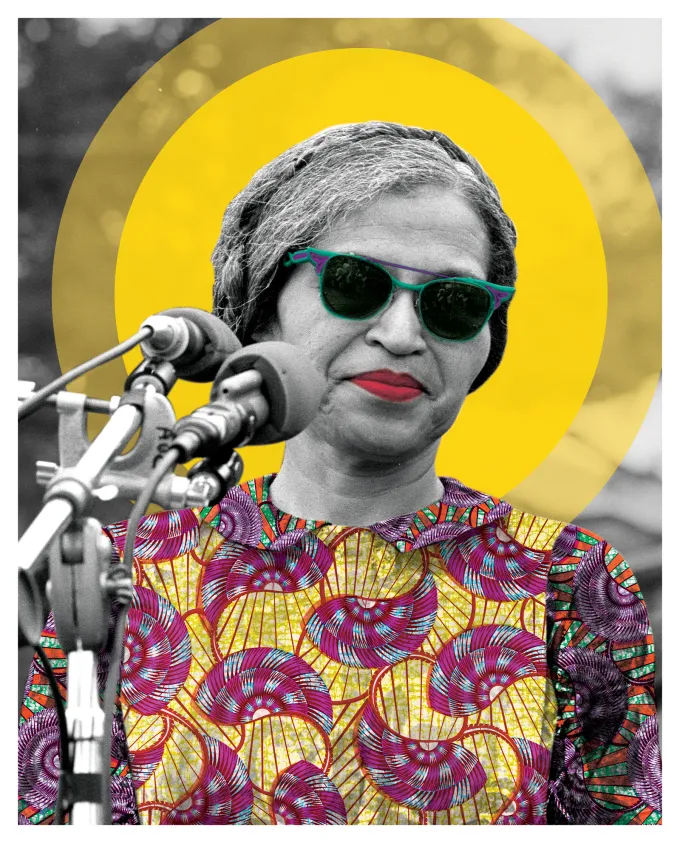 The Voice Continued — Rosa Parks, 1968 shown at the selected relative print scale.