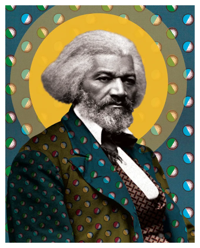 A Voice Heard Across a Nation — Frederick Douglass, circa 1879 shown at the selected relative print scale.