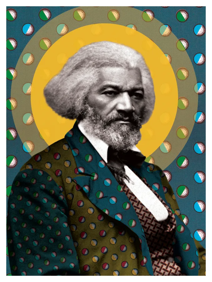 A Voice Heard Across a Nation — Frederick Douglass, circa 1879 shown at the selected relative print scale.