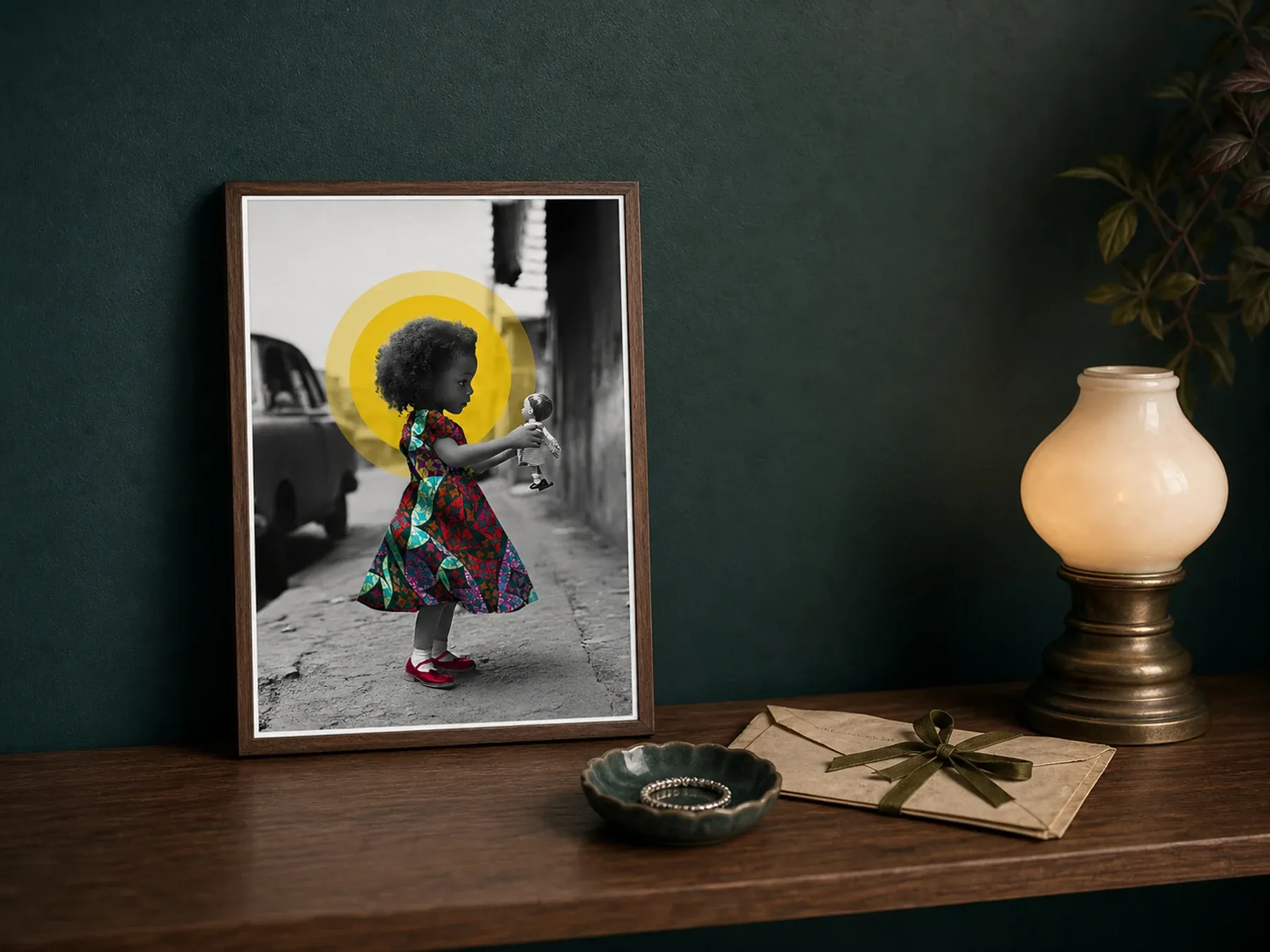 The World She Gives Her displayed in a styled interior.