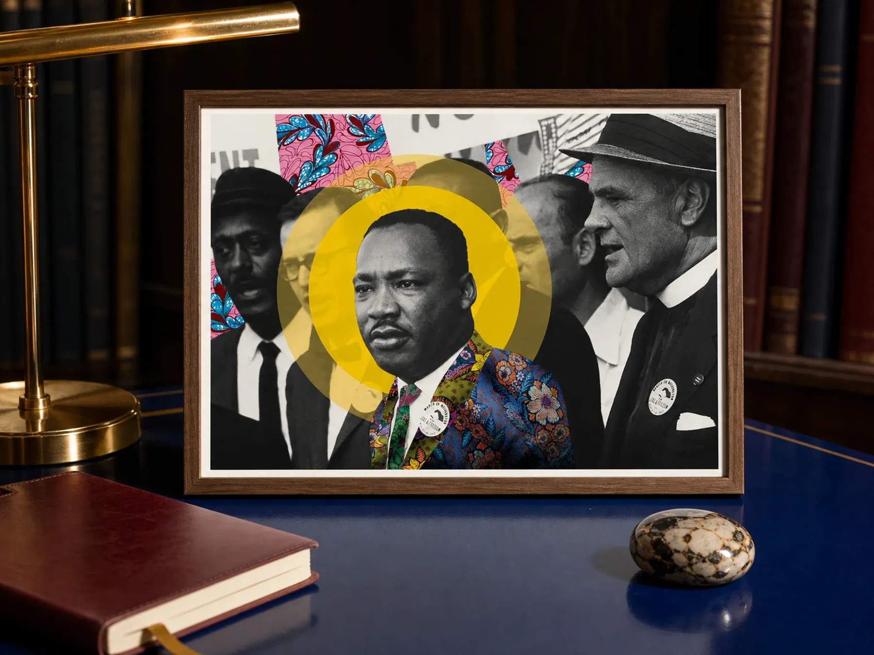 Before the Words Entered History — Martin Luther King Jr., 1963 displayed in a styled interior.